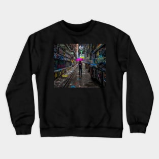 Pink Umbrella in Rutledge Lane Crewneck Sweatshirt